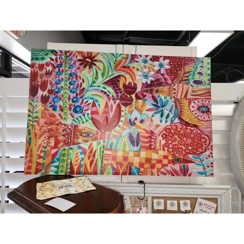 Vibrant Floral Canvas Wall Art - "Flowers 2" by Oxana Zaika
